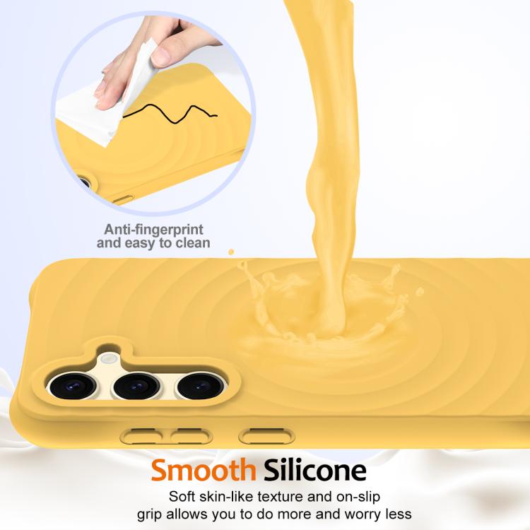For Samsung Galaxy S26 5G Wave Texture MagSafe Magnetic Liquid Silicone Phone Case