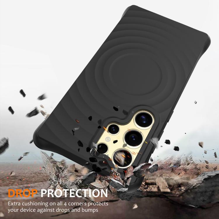 For Samsung Galaxy S26 Ultra 5G Wave Texture MagSafe Magnetic Liquid Silicone Phone Case