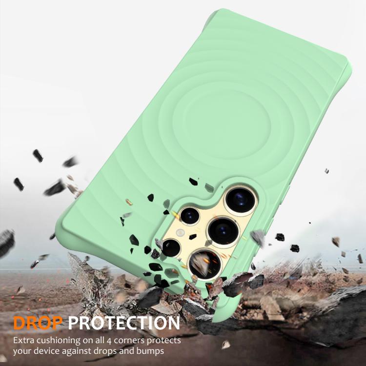 For Samsung Galaxy S26 Ultra 5G Wave Texture MagSafe Magnetic Liquid Silicone Phone Case