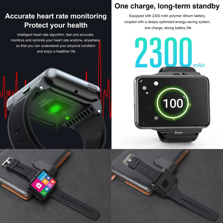 UNIWA DM200, 4GB+64GB, 2.88 inch Android 9.0 Smart Watch Phone, MT6761 Quad Core, Network: 4G - Black