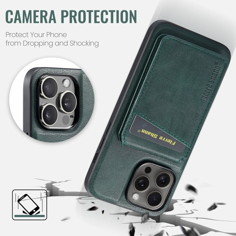 For iPhone 12 Pro Max Fierre Shann Cowhide Vertical Flip Magnetic Card Holder Phone Case