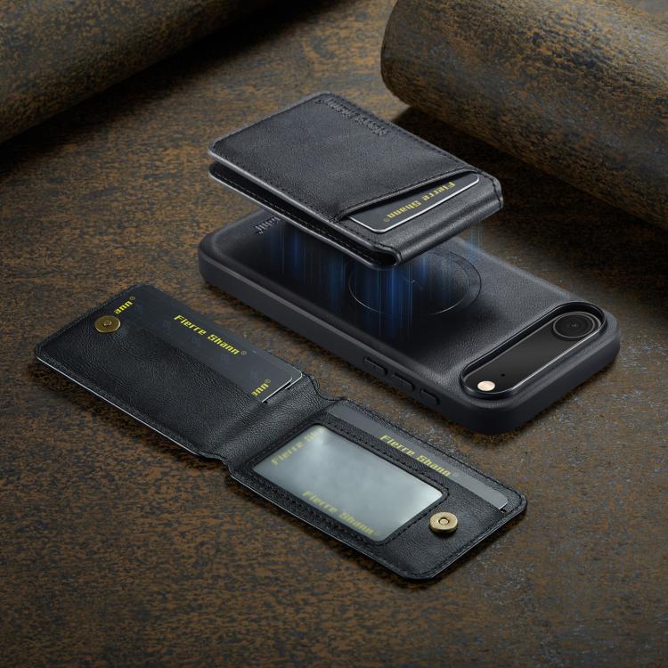 For iPhone Air Fierre Shann Cowhide Vertical Flip Magnetic Card Holder Phone Case