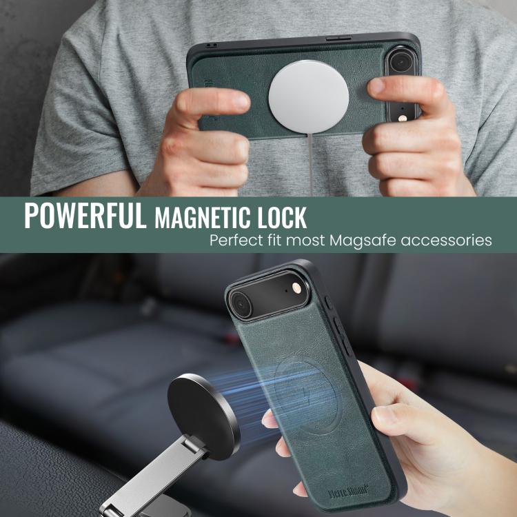 For iPhone Air Fierre Shann Cowhide Vertical Flip Magnetic Card Holder Phone Case