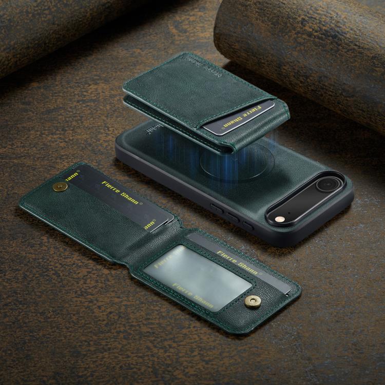 For iPhone Air Fierre Shann Cowhide Vertical Flip Magnetic Card Holder Phone Case