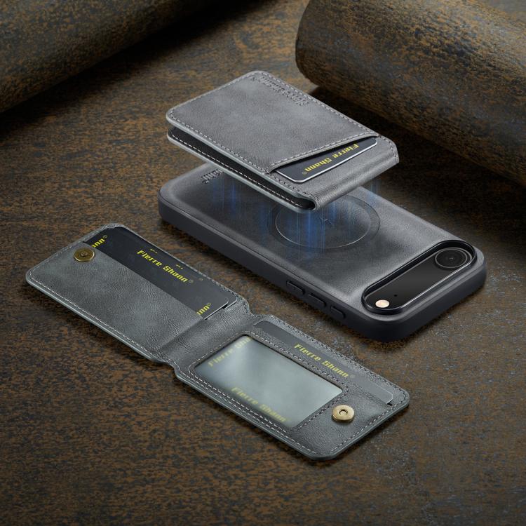 For iPhone Air Fierre Shann Cowhide Vertical Flip Magnetic Card Holder Phone Case