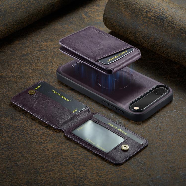 For iPhone Air Fierre Shann Cowhide Vertical Flip Magnetic Card Holder Phone Case