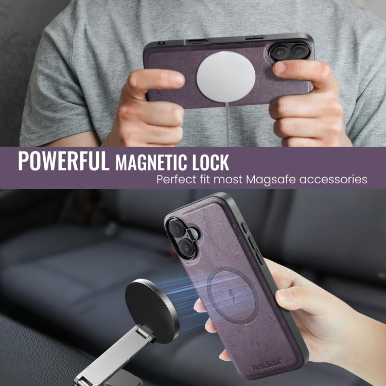 For iPhone 17 Fierre Shann Cowhide Vertical Flip Magnetic Card Holder Phone Case