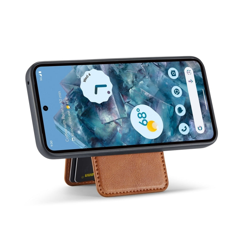 For Google Pixel 9 Pro Fierre Shann Cowhide Vertical Flip Magnetic Card Holder Phone Case