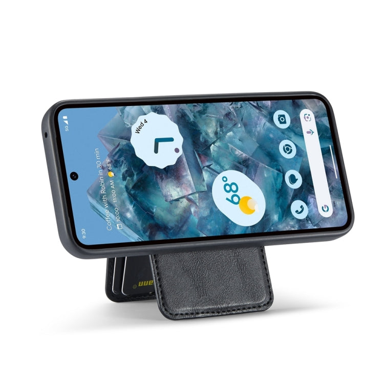For Google Pixel 9 Fierre Shann Cowhide Vertical Flip Magnetic Card Holder Phone Case