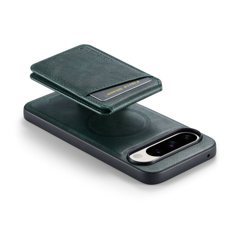 For Google Pixel 9 Fierre Shann Cowhide Vertical Flip Magnetic Card Holder Phone Case
