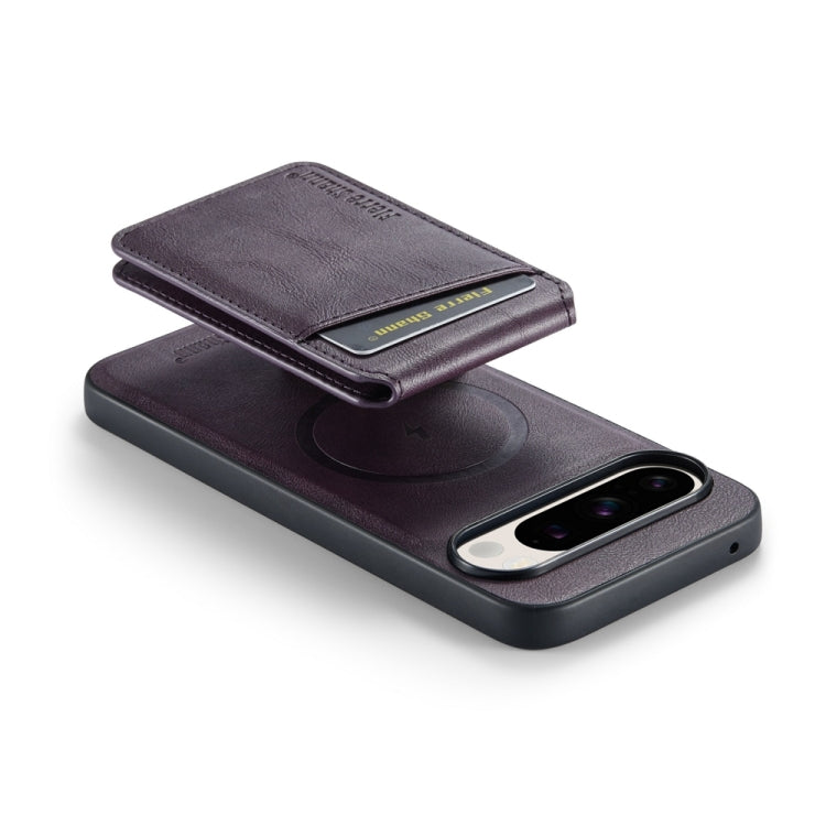 For Google Pixel 9 Fierre Shann Cowhide Vertical Flip Magnetic Card Holder Phone Case