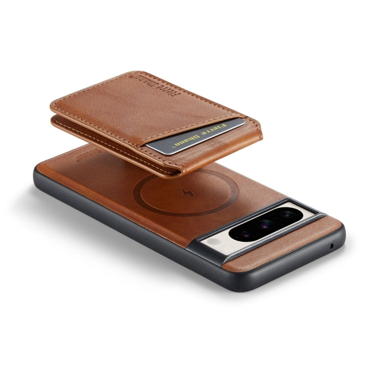 For Google Pixel 7a Fierre Shann Cowhide Vertical Flip Magnetic Card Holder Phone Case