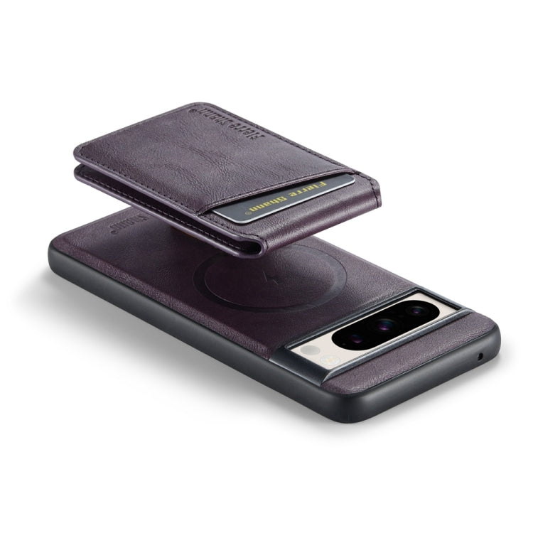 For Google Pixel 7a Fierre Shann Cowhide Vertical Flip Magnetic Card Holder Phone Case