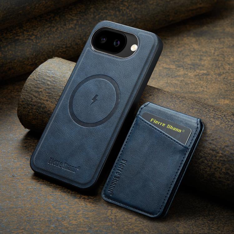 For Google Pixel 10a Fierre Shann Cowhide Vertical Flip Magnetic Card Holder Phone Case