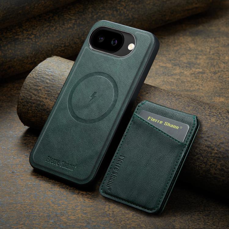 For Google Pixel 10a Fierre Shann Cowhide Vertical Flip Magnetic Card Holder Phone Case
