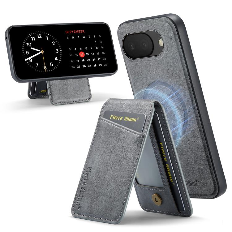 For Google Pixel 10a Fierre Shann Cowhide Vertical Flip Magnetic Card Holder Phone Case