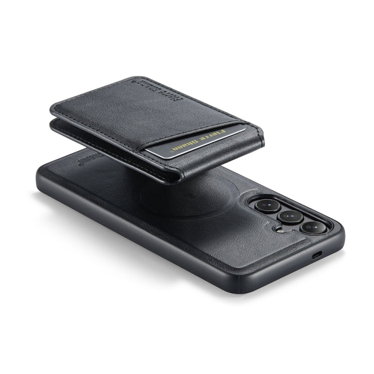 For Samsung Galaxy S24+ 5G Fierre Shann Cowhide Vertical Flip Magnetic Card Holder Phone Case