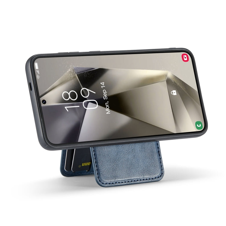 For Samsung Galaxy S24+ 5G Fierre Shann Cowhide Vertical Flip Magnetic Card Holder Phone Case