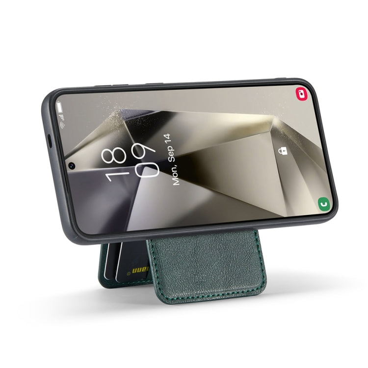 For Samsung Galaxy S24+ 5G Fierre Shann Cowhide Vertical Flip Magnetic Card Holder Phone Case
