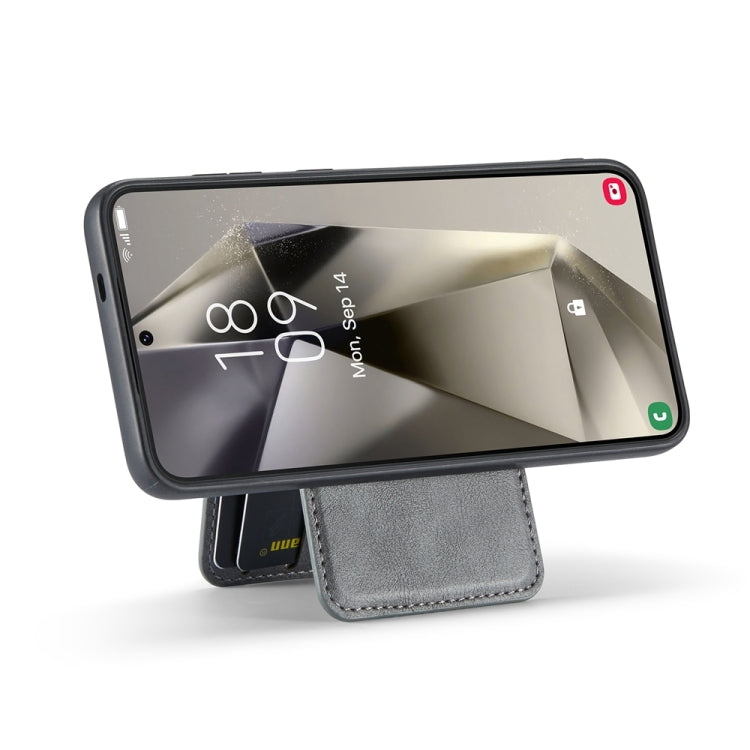 For Samsung Galaxy S24+ 5G Fierre Shann Cowhide Vertical Flip Magnetic Card Holder Phone Case