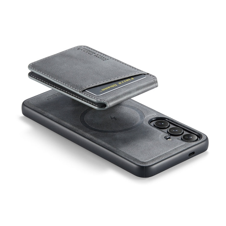 For Samsung Galaxy S24+ 5G Fierre Shann Cowhide Vertical Flip Magnetic Card Holder Phone Case