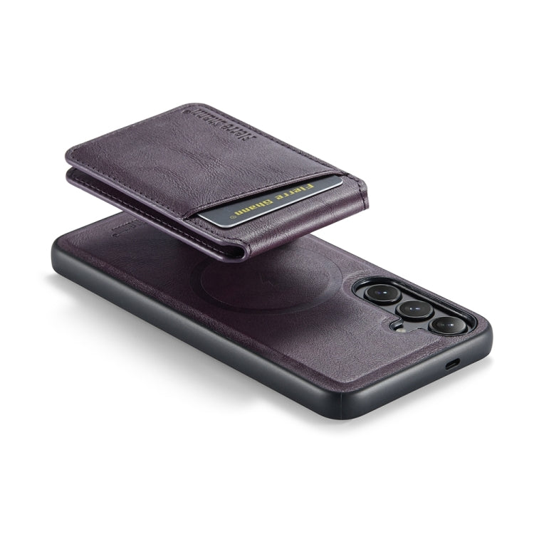 For Samsung Galaxy S24+ 5G Fierre Shann Cowhide Vertical Flip Magnetic Card Holder Phone Case