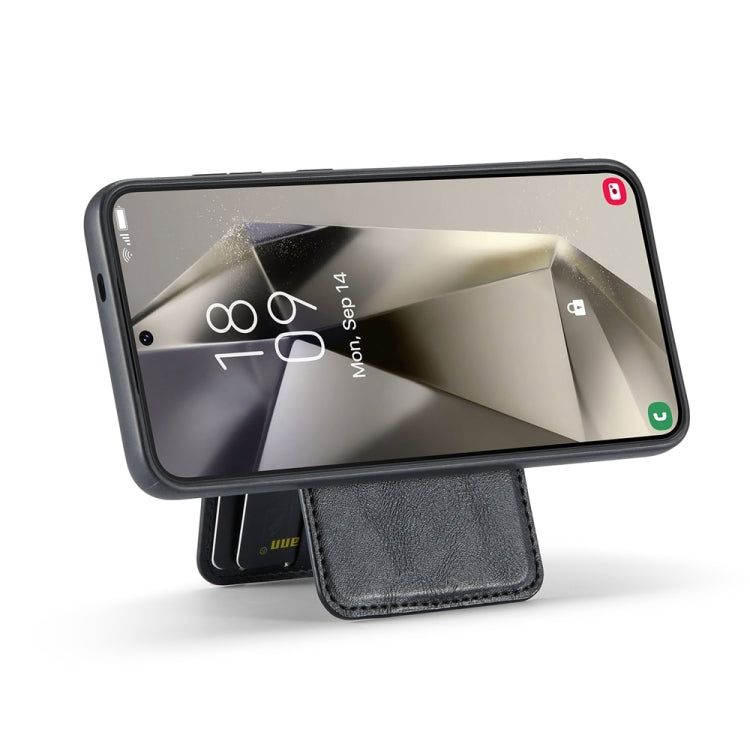For Samsung Galaxy S23 FE 5G Fierre Shann Cowhide Vertical Flip Magnetic Card Holder Phone Case