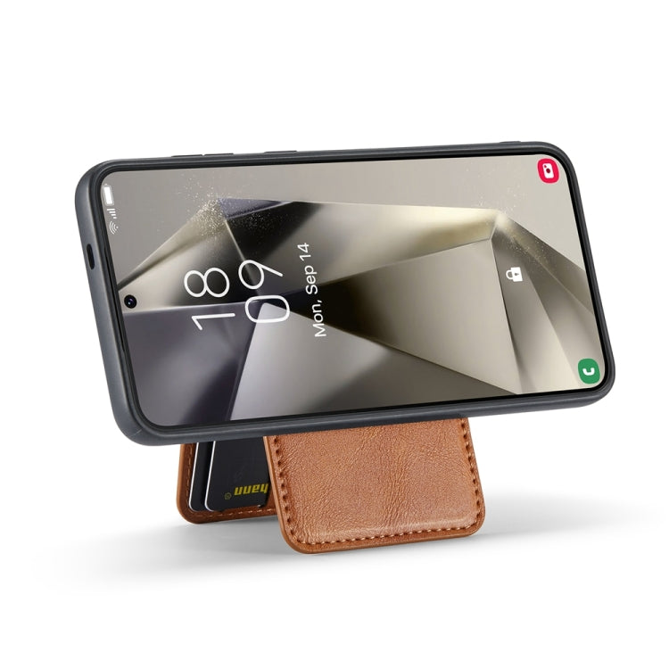 For Samsung Galaxy S23 FE 5G Fierre Shann Cowhide Vertical Flip Magnetic Card Holder Phone Case