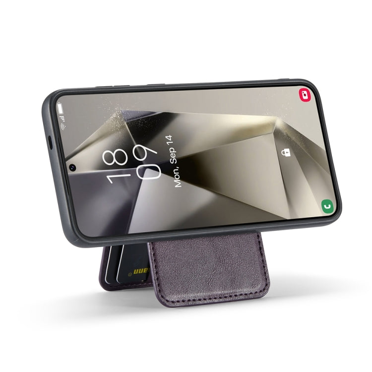 For Samsung Galaxy S23 FE 5G Fierre Shann Cowhide Vertical Flip Magnetic Card Holder Phone Case