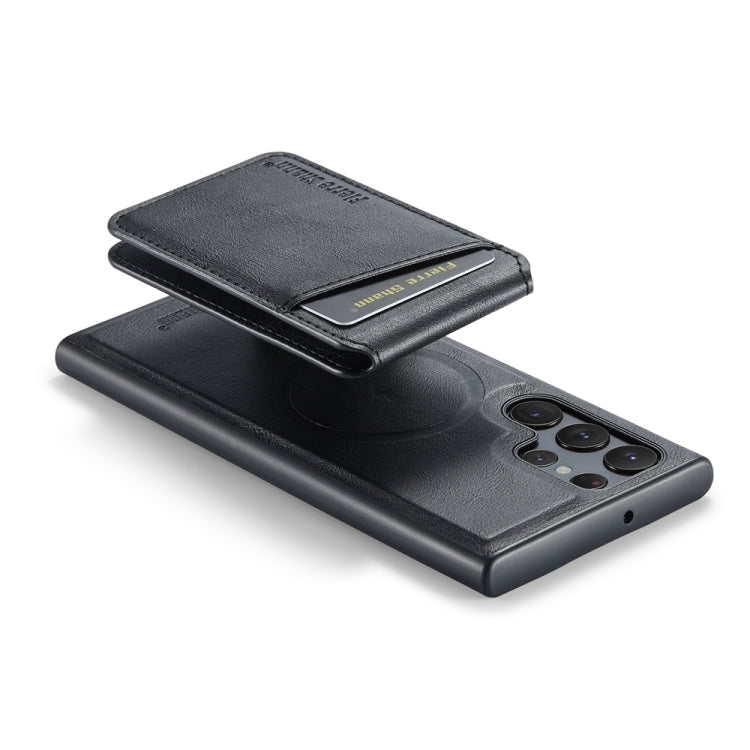 For Samsung Galaxy S24 Ultra 5G Fierre Shann Cowhide Vertical Flip Magnetic Card Holder Phone Case