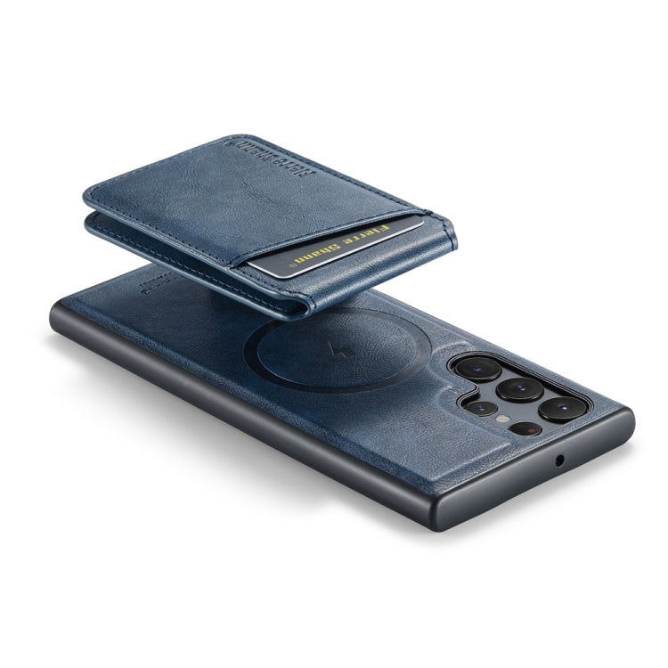For Samsung Galaxy S24 Ultra 5G Fierre Shann Cowhide Vertical Flip Magnetic Card Holder Phone Case