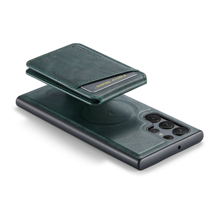 For Samsung Galaxy S23 Ultra 5G Fierre Shann Cowhide Vertical Flip Magnetic Card Holder Phone Case