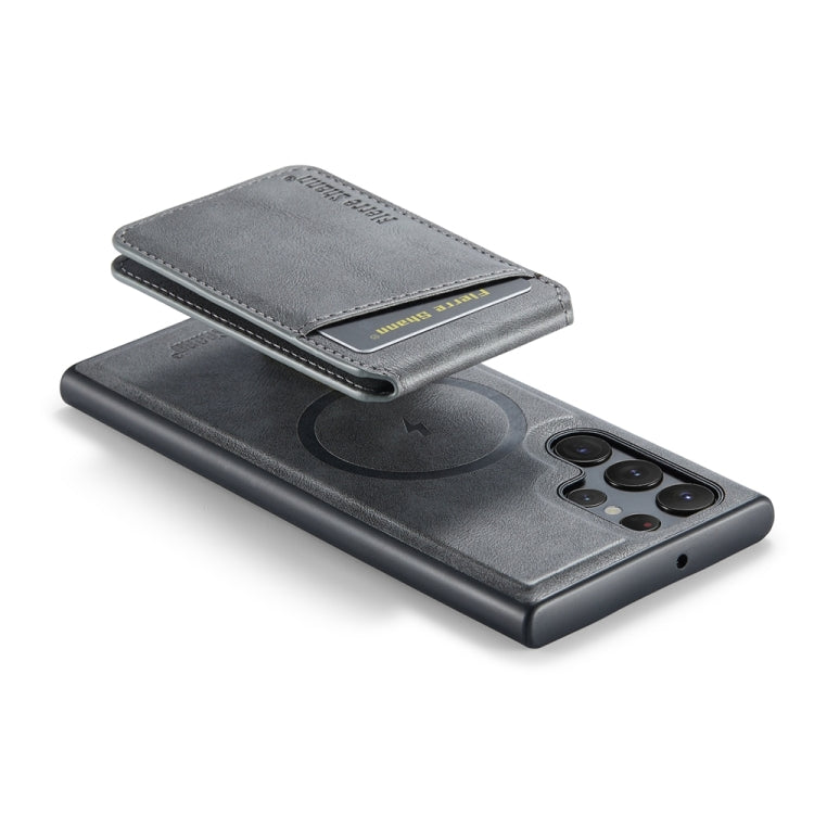 For Samsung Galaxy S22 Ultra 5G Fierre Shann Cowhide Vertical Flip Magnetic Card Holder Phone Case