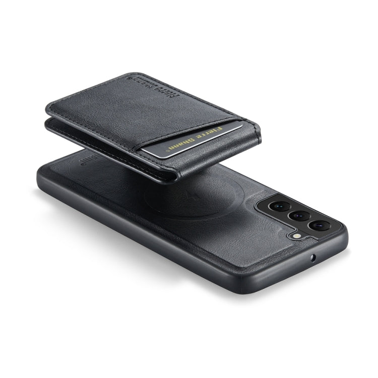 For Samsung Galaxy S22 5G Fierre Shann Cowhide Vertical Flip Magnetic Card Holder Phone Case