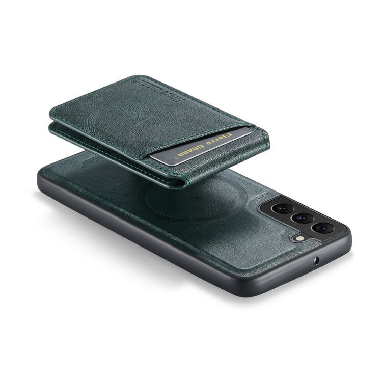 For Samsung Galaxy S22 5G Fierre Shann Cowhide Vertical Flip Magnetic Card Holder Phone Case