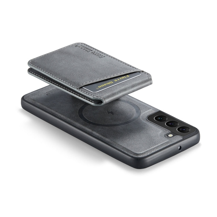 For Samsung Galaxy S22 5G Fierre Shann Cowhide Vertical Flip Magnetic Card Holder Phone Case