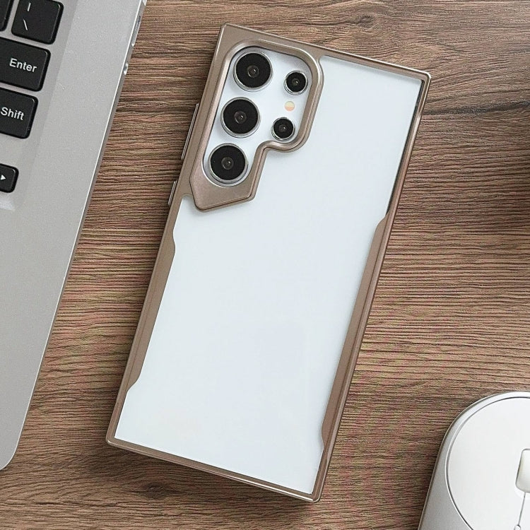For Samsung Galaxy S22 Ultra 5G Electroplating TPU Frame Hybrid PC Phone Case
