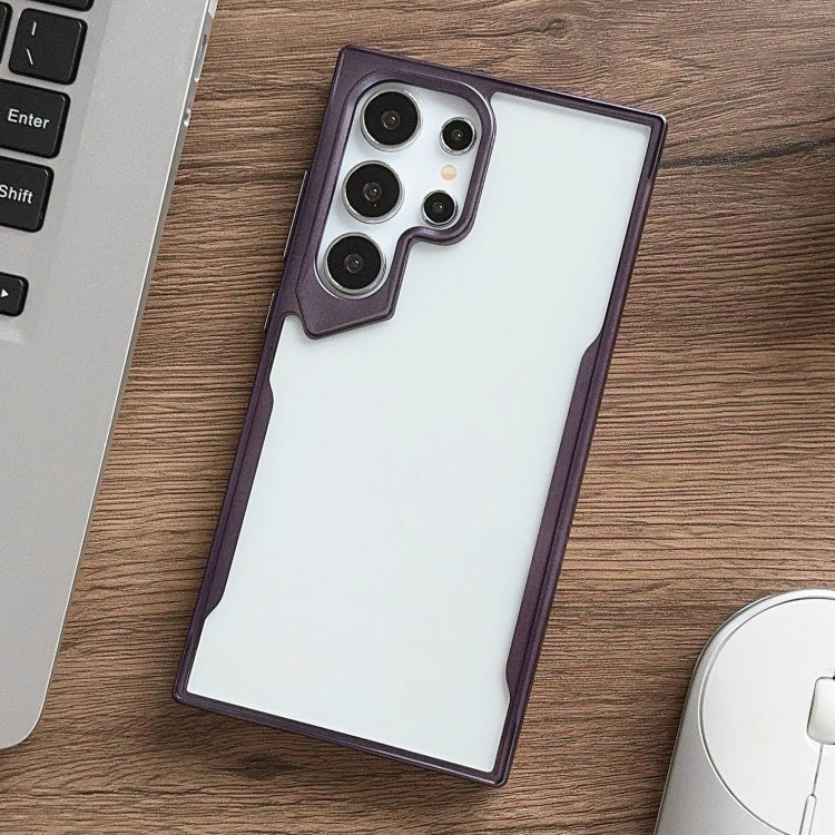 For Samsung Galaxy S22 Ultra 5G Electroplating TPU Frame Hybrid PC Phone Case