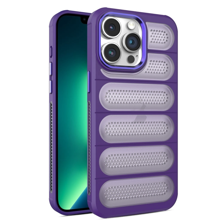 For iPhone 13 Pro Max Cooling Armor Translucent Mesh Breathable Phone Case