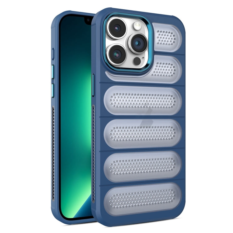 For iPhone 13 Pro Max Cooling Armor Translucent Mesh Breathable Phone Case
