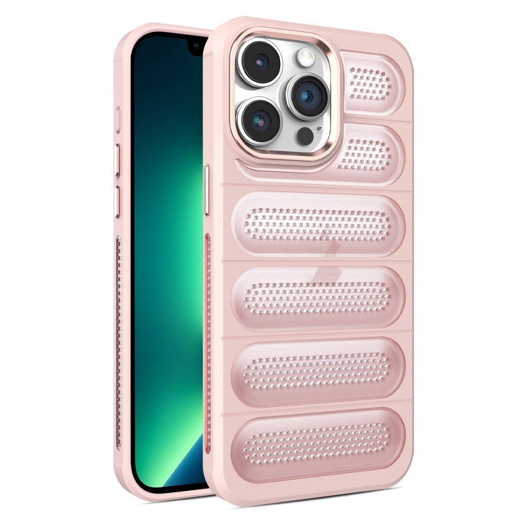 For iPhone 13 Pro Max Cooling Armor Translucent Mesh Breathable Phone Case