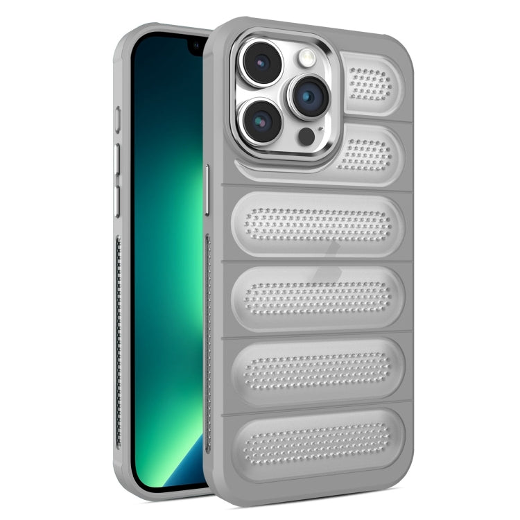 For iPhone 13 Pro Max Cooling Armor Translucent Mesh Breathable Phone Case
