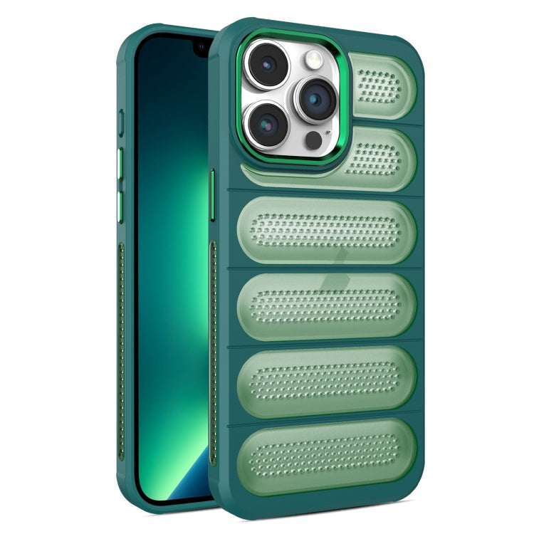 For iPhone 13 Pro Max Cooling Armor Translucent Mesh Breathable Phone Case