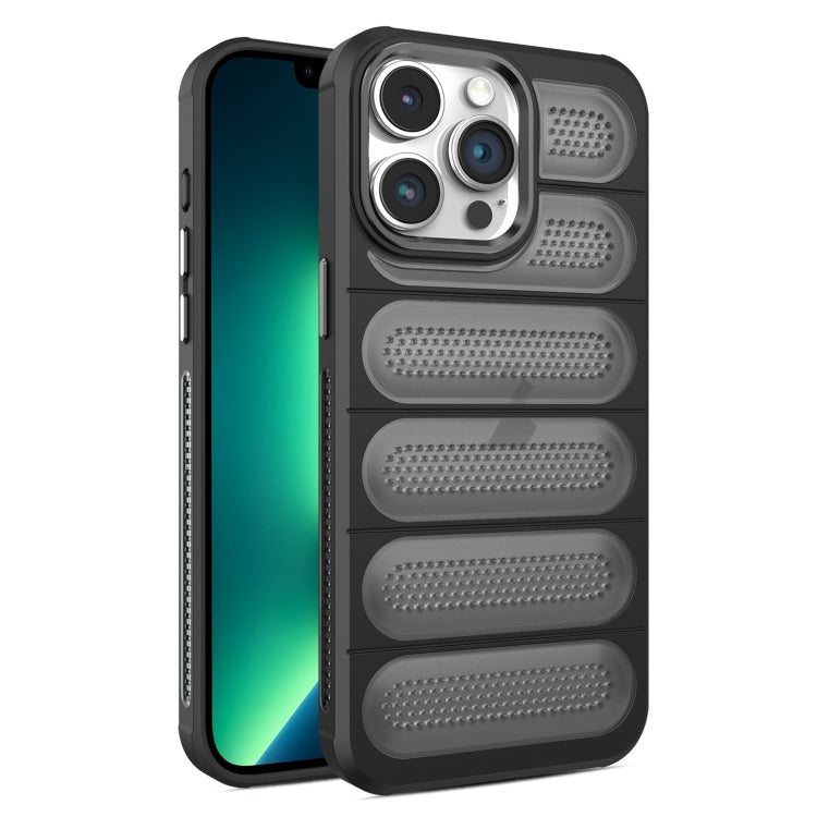 For iPhone 13 Pro Cooling Armor Translucent Mesh Breathable Phone Case