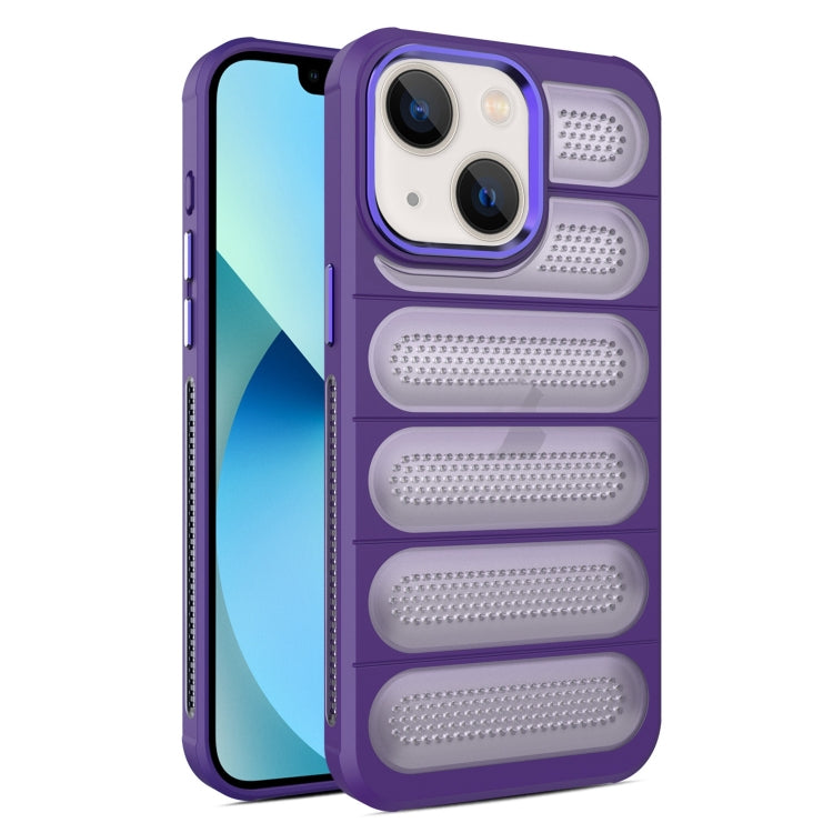 For iPhone 13 Cooling Armor Translucent Mesh Breathable Phone Case