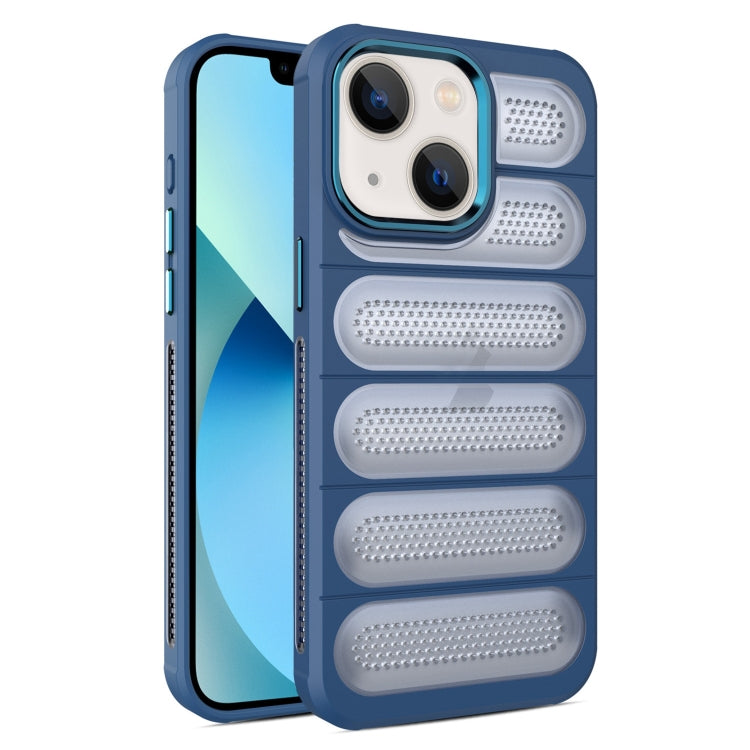 For iPhone 13 Cooling Armor Translucent Mesh Breathable Phone Case