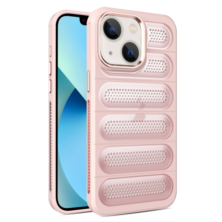 For iPhone 13 Cooling Armor Translucent Mesh Breathable Phone Case