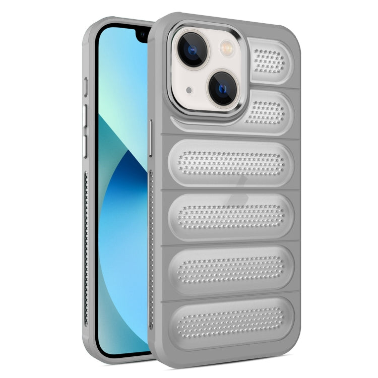 For iPhone 13 Cooling Armor Translucent Mesh Breathable Phone Case