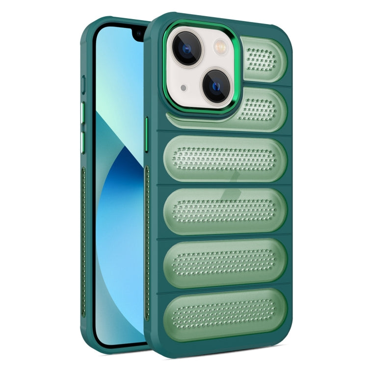 For iPhone 13 Cooling Armor Translucent Mesh Breathable Phone Case