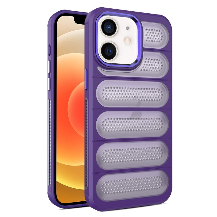 For iPhone 12 Cooling Armor Translucent Mesh Breathable Phone Case
